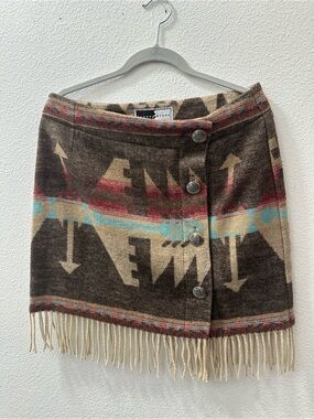 Rhonda Stark Kemosabe Fringe 4 Button Aztec Skirt NWT